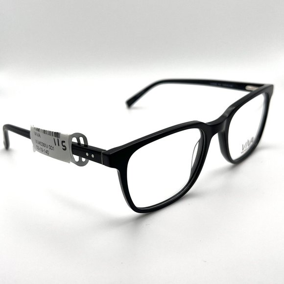 VIVA Eyewear VV4038 001 Wayfarer Square Horn Rim Eyeglass Frame Black 53-19-140 - Picture 2 of 12